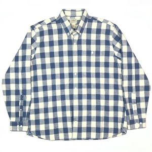 LL Bean Heavyweight Cotton Long Sleeve Plaid Button Down Shirt Men’s Size L